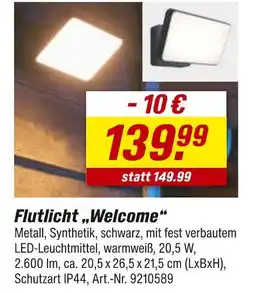 toom Baumarkt Flutlicht „welcome“ Angebot