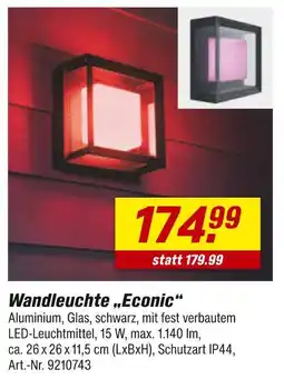 toom Baumarkt Wandleuchte „econic“ Angebot