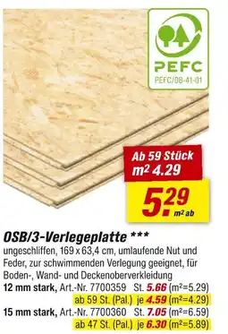 toom Baumarkt Osb/3-verlegeplatte 12 mm stark Angebot
