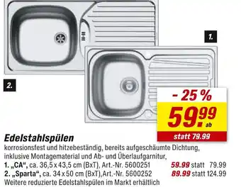 toom Baumarkt Edelstahlspülen ca Angebot