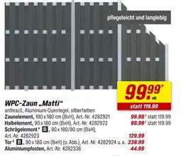 toom Baumarkt Wpc-zaun „matti“ Angebot