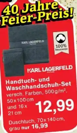 Jawoll KARL LAGERFELD Handtuch- und Waschhandschuh-Set Angebot