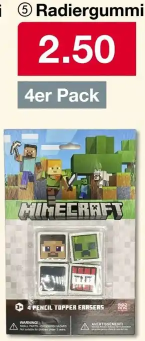 Woolworth MINECRAFT Radiergummi Angebot