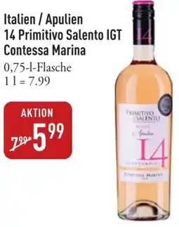 Galeria Markthalle Italien / Apulien 14 Primitivo Salento IGT Contessa Marina Angebot