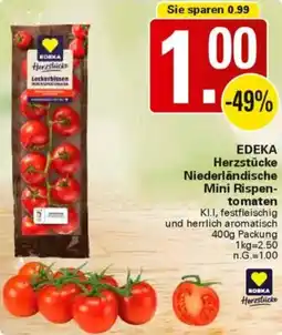 WEZ EDEKA Herzstücke Niederländische Mini Rispentomaten Angebot