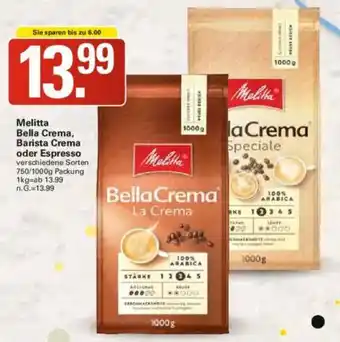 WEZ Melitta Bella Crema, Barista Crema oder Espresso Angebot