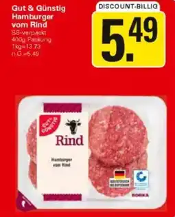 WEZ Gut & Günstig Hamburger vom Rind Angebot