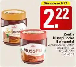 WEZ Zentis Nusspli oder Belmandel Angebot