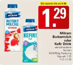 WEZ Milram Buttermilch oder Kefir Drink Angebot