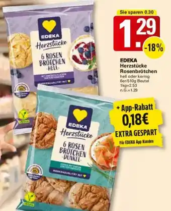 WEZ EDEKA Herzstücke Rosenbrötchen Angebot