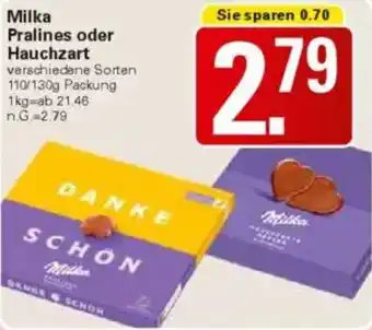 WEZ Milka Pralines oder Hauchzart Angebot