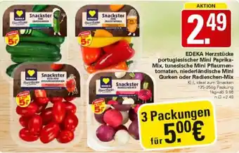 WEZ EDEKA Herzstücke portugiesischer Mini Paprika-Mix, tunesische Mini Pflaumentomaten Angebot