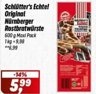 Simmel Schlütter's Echte! Original Nürnberger Rostbratwürste Angebot