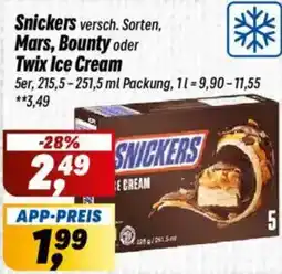 Simmel Snickers Mars, Bounty oder Twix Ice Cream Angebot