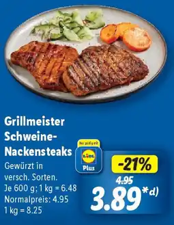 Lidl Grillmeister Schweine- Nackensteaks Angebot