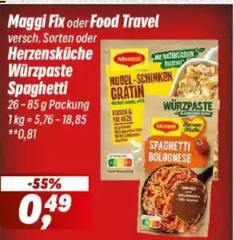Simmel Maggi Fix oder Food Travel o. Herzensküche Würzpaste Spaghetti Angebot