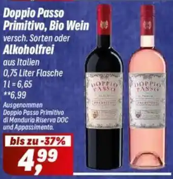 Simmel Doppio Passo Primitivo, Bio Wein oder Alkoholfrei Angebot