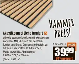 V Baumarkt Akustikpaneel Eiche furniert Angebot