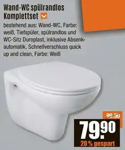 V Baumarkt Wand-WC spülrandlos Komplettset Angebot