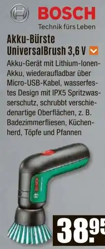 V Baumarkt BOSCH Akku-Bürste UniversalBrush 3,6 V Angebot