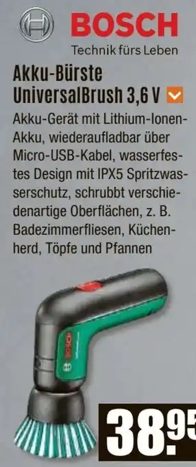 V Baumarkt BOSCH Akku-Bürste UniversalBrush 3,6 V Angebot