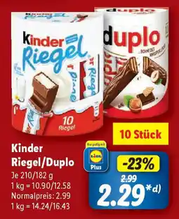 Lidl Kinder Riegel/Duplo Angebot