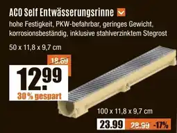 V Baumarkt ACO Self Entwässerungsrinne Angebot