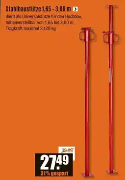 V Baumarkt Stahlbaustütze 1,65 - 3,00 m Angebot