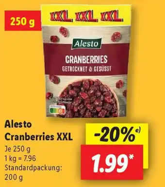 Lidl Alesto Cranberries XXL Angebot