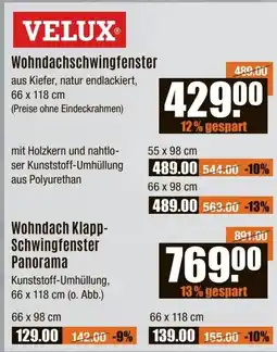 V Baumarkt VELUX Wohndachschwingfenster Angebot