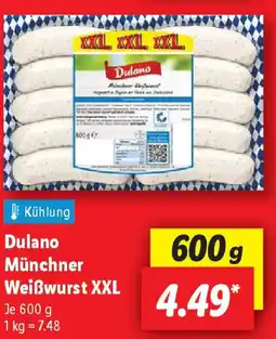 Lidl Dulano Münchner Weißwurst XXL Angebot