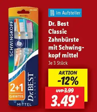 Lidl Dr. Best Classic Zahnbürste mit Schwing- kopf mittel Angebot