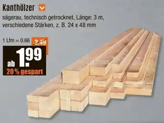 V Baumarkt Kanthölzer Angebot