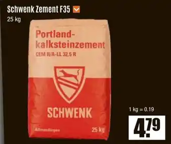 V Baumarkt Schwenk Zement F35 Angebot