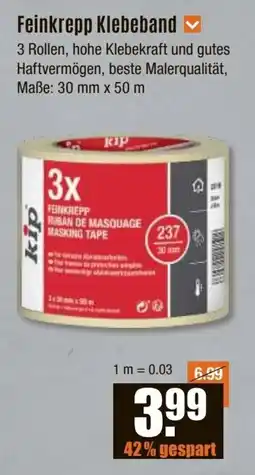 V Baumarkt kip Feinkrepp Klebeband Angebot