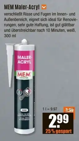 V Baumarkt MEM Maler-Acryl Angebot
