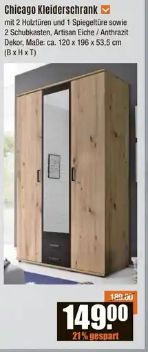 V Baumarkt Chicago Kleiderschrank Angebot