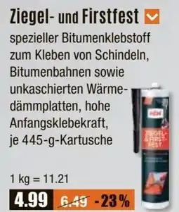 V Baumarkt MEM Ziegel- und Firstfest Angebot