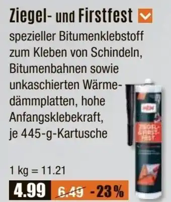 V Baumarkt MEM Ziegel- und Firstfest Angebot