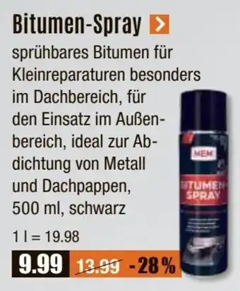 V Baumarkt MEM Bitumen-Spray Angebot