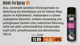 V Baumarkt MEM Dicht-Fix Spray Angebot