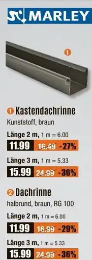 V Baumarkt MARLEY Kastendachrinne Angebot