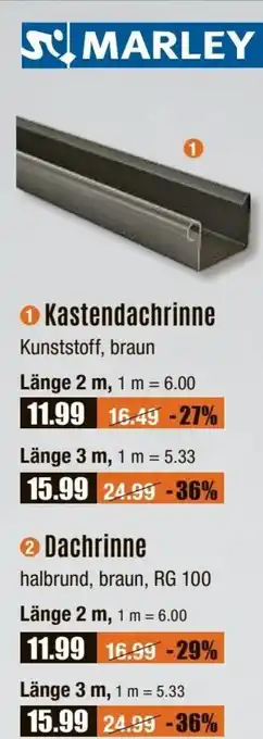 V Baumarkt MARLEY Kastendachrinne Angebot