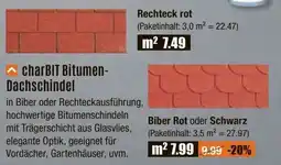 V Baumarkt charBIT Bitumen- Dachschindel Rechteck rot Angebot