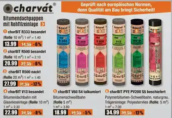 V Baumarkt charvát Bitumendachpappen mit Rohfilzeinlage Angebot