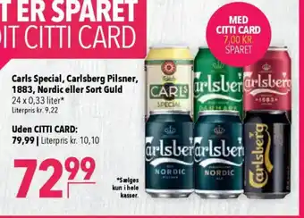CITTI Markt Carls Special, Carlsberg Pilsner, 1883, Nordic eller Sort Guld Angebot