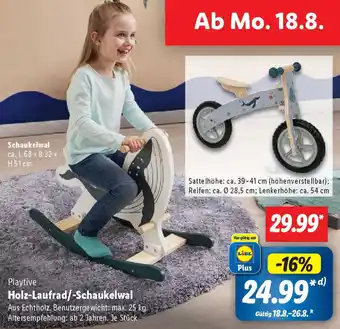 Lidl Playtive Holz-Laufrad/-Schaukelwal Angebot