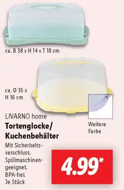 Lidl LIVARNO home Tortenglocke/ Kuchenbehälter Angebot