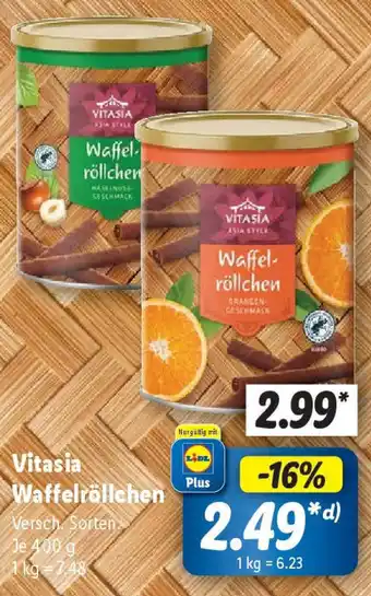 Lidl Vitasia Waffelröllchen Angebot