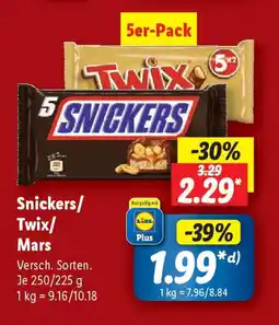 Lidl Snickers/ Twix/ Mars Angebot